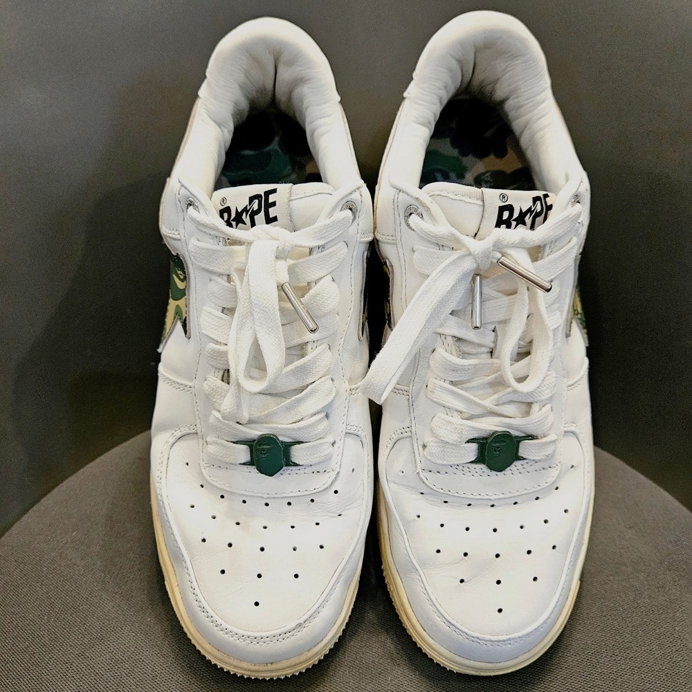 BAPE Bapesta Low M1 White ABC Camo Star Sneakers SZ 9 Men's Streetwear Rare Y2K
